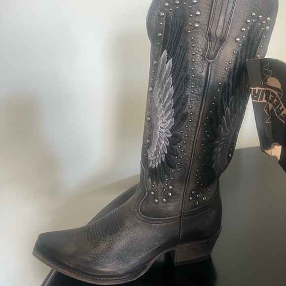 Freebird Angel wings Western Cowboy Boots - Picture 3 of 4